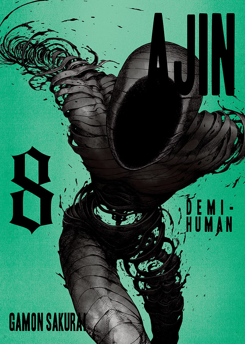 Kei lets loose on Gamon Sakurai's cover to Ajin: Demi-Human Volume 8 (2016), Kodansha