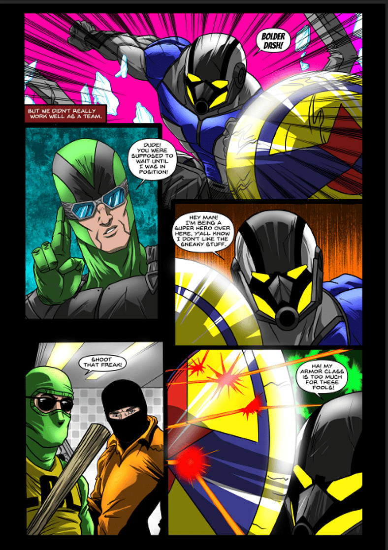 The dukes of haphazard are on their first mission in C.R.I.T. volume 1 issue #0 (2025) by Christopher Sahloff, Austin Ferguson, Brad Haynes, Obie Dancy, and Terreyl Williams. Homebrewed Comics.