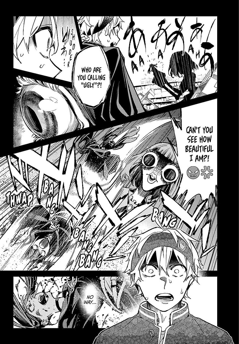 Kirika-chan retaliates against Kiyomi Urusugawa in Dead Account Season 1 Chapter 5 "The Curse of Beauty" (2023), Kodansha. Words and Art by Shizumu Watanabe via digital issue