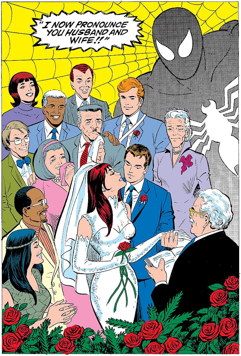 Peter and Mary-Jane tie the knot in Amazing Spider-Man Annual Vol. 1 #21, Marvel Comics