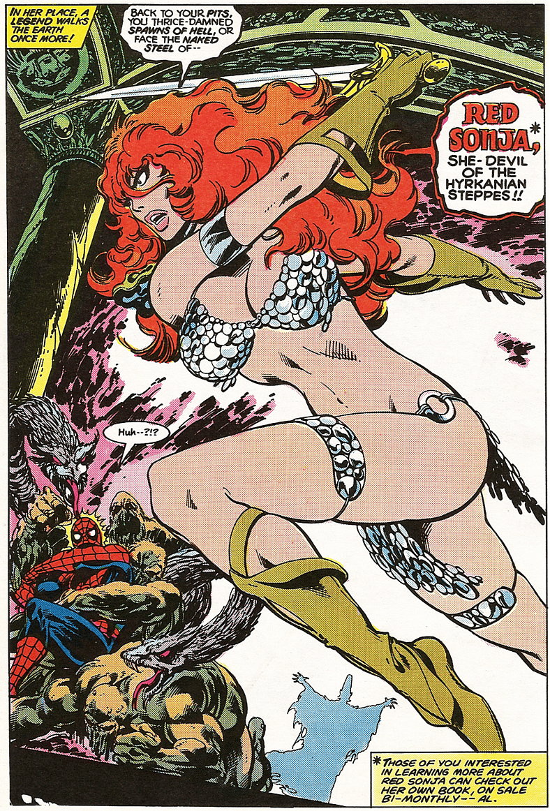 Red Sonja's spirit possesses Mary-Jane Watson in Marvel Team-Up Vol. 1 #79, Marvel Comics