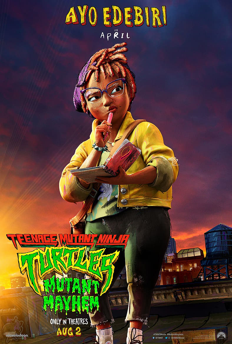 Ayo Edebiri is April O'Neil in Teenage Mutant Ninja Turtles: Mutant Mayhem (2023), Nickelodeon