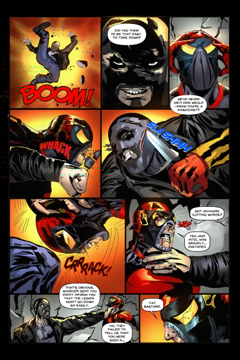 The team gets the confidence choked out of them in C.R.I.T. volume 1 issue #1 (2025) by Christopher Sahloff, Austin Ferguson, Brad Haynes, Obie Dancy, and Terreyl Williams. Homebrewed Comics.