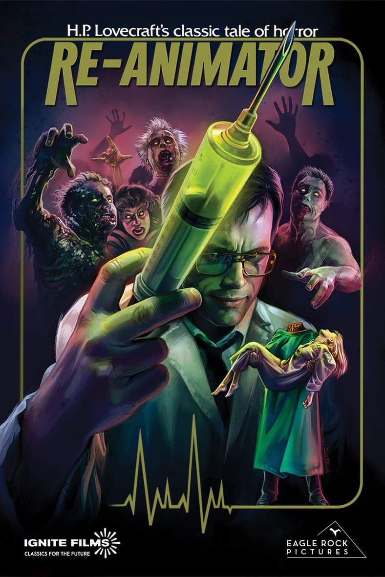 The poster for Ignite Films' 4K Restoration of Re-Animator (1985), Empire International Pictures