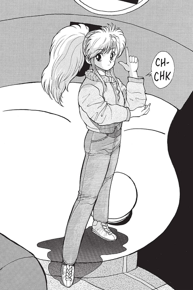 Botan does her best Yusuke impression on Yoshihiro Togashi's cover to Yu Yu Hakusho Ch. 19 "Action"