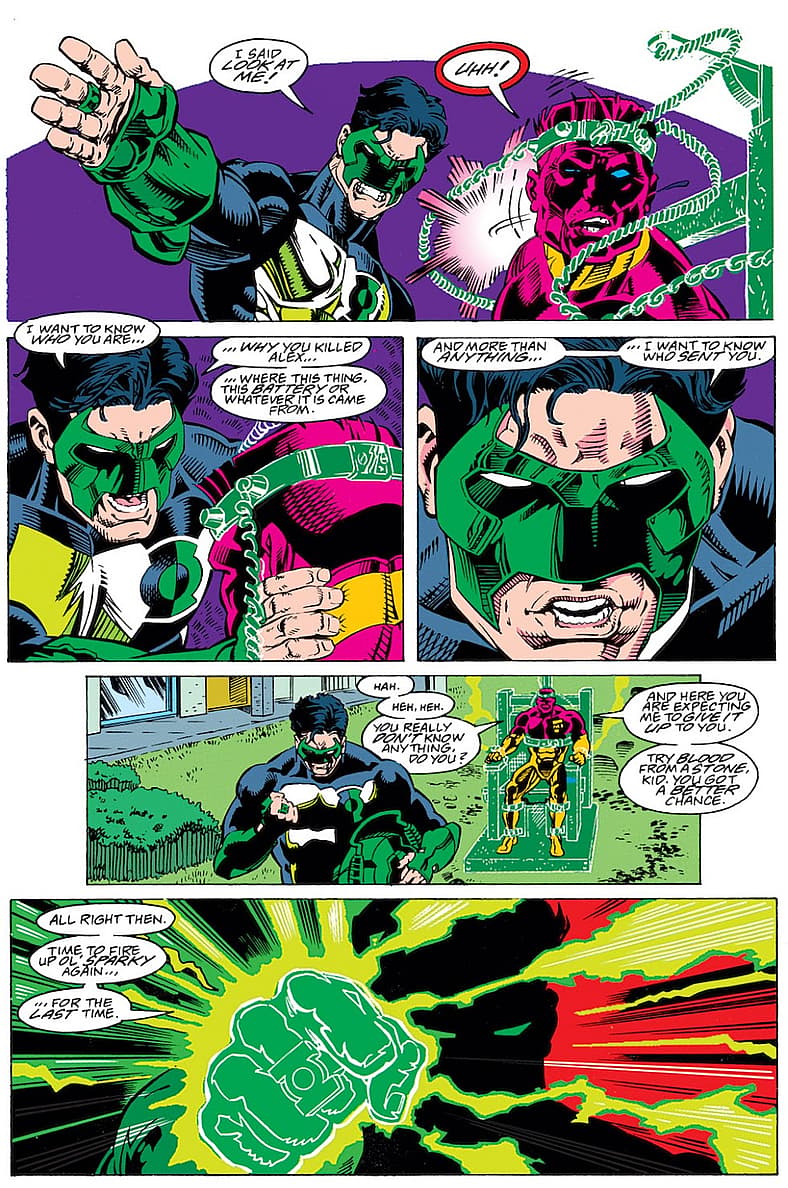 Kyle Rayner demands answers from Major Force about Alex DeWitt's killing in Green Lantern Vol. 3