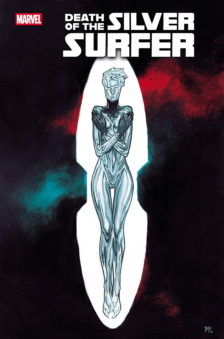 Norrin Radd's female successor on Dike Ruan's cover to Death of the Silver Surfer Vol. 1 #5 (2025)