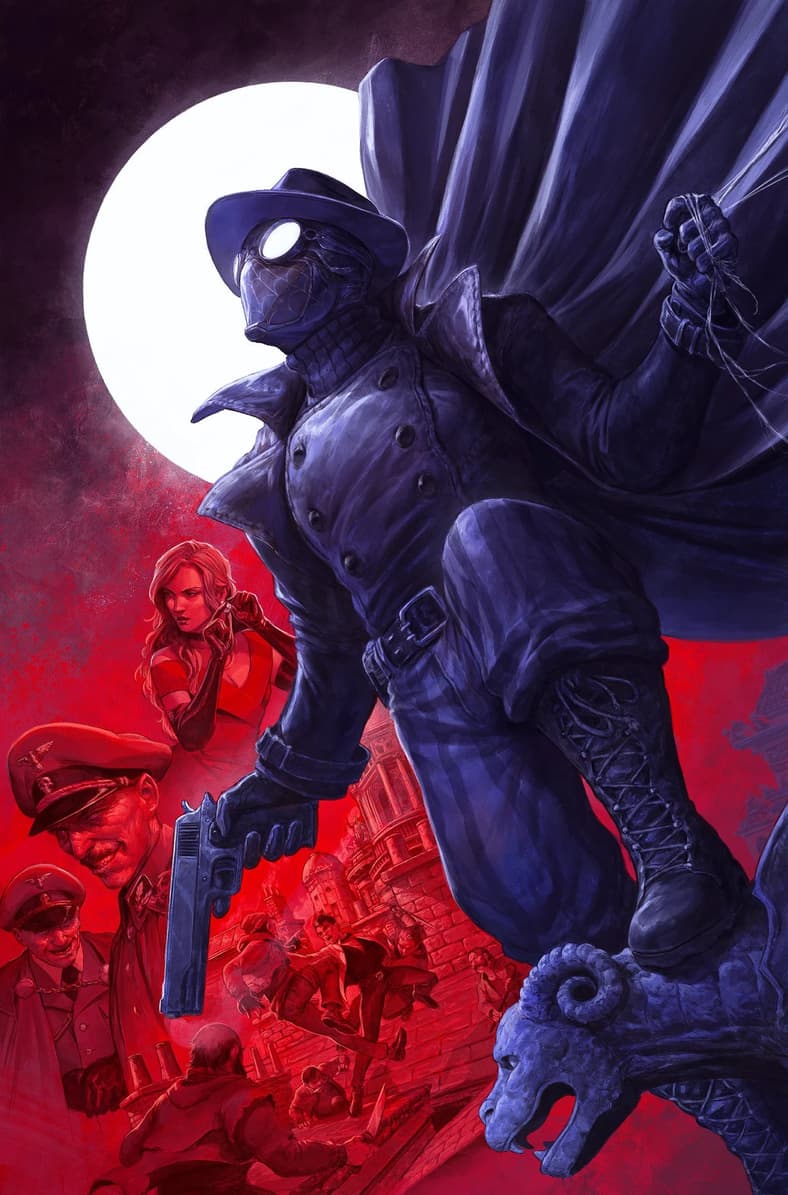 Peter Parker is ready to dish out vengeance on Dave Rapoza's cover to Spider-Man Noir Vol. 2 #2 (2020), Marvel Comics