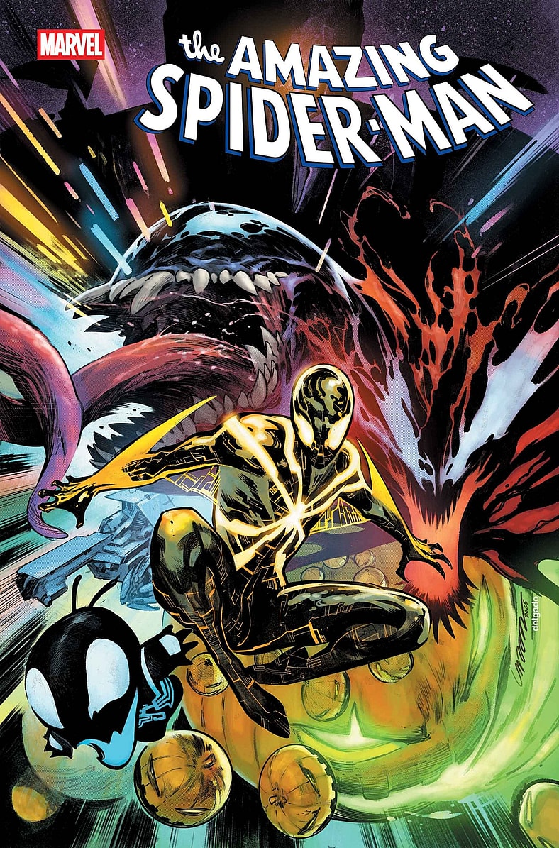 A new 'Copy Spider-Man' makes his debut on Pepe Larraz's variant cover to Amazing Spider-Man Vol. 8 #11 (2025), Marvel Comics