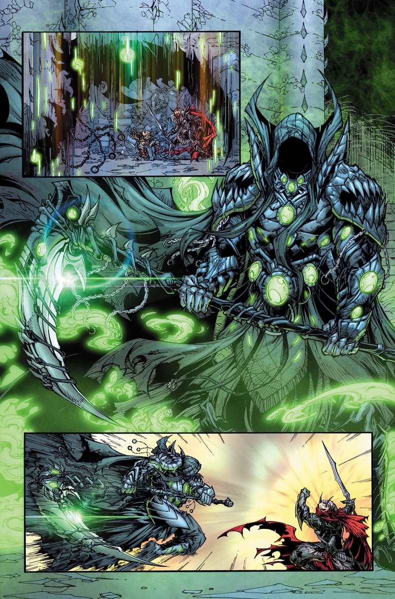 An eternal battle enters a new round in Deathshroud: Forged in Shadows: Part One (2023), Dream Key Studios. Words by Chad Larsson, art by V Ken Marion, Andrew Dalhouse, anbd Sinisa Matic.
