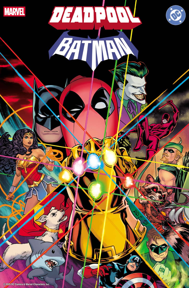 The Amalgam Universe its seconds away from a return on Russell Dauterman's variant cover to Deadpool/Batman Vol. 1 #1 (2025), Marvel Comics/DC
