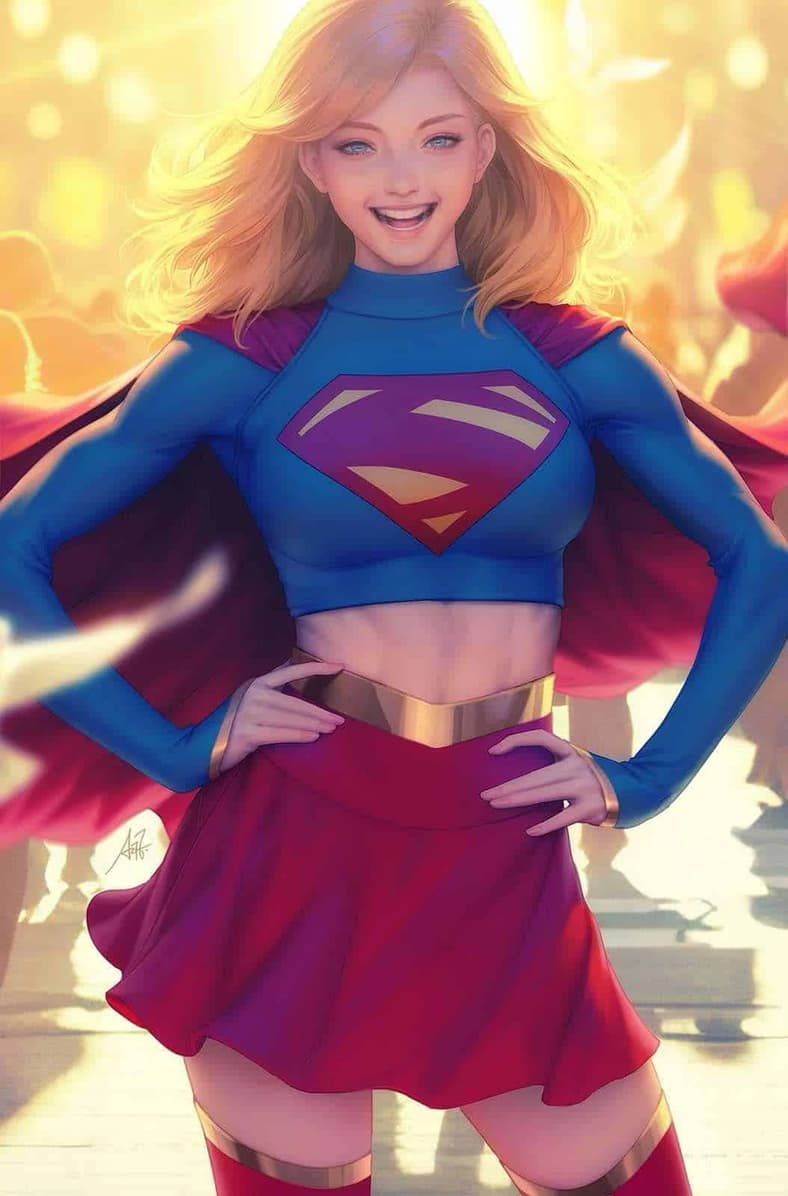 Kara Zor-El steps into the sunlight on Stanley 'Artgerm' Lau's variant cover to Supergirl Vol. 8 #1 "Misadventures in Midvale, Part 1" (2025), DC