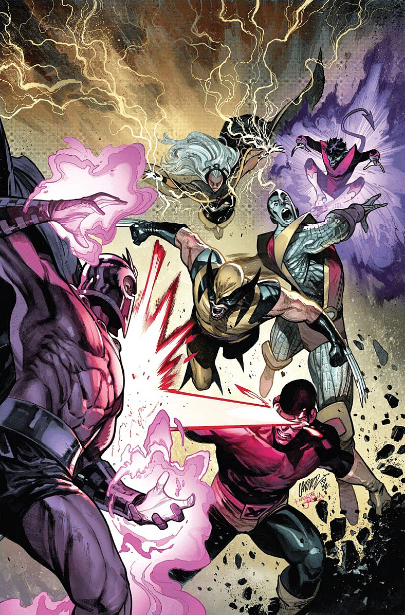 X-Men battle Magneto on Pepe Larraz and Marte Gracia's cover to Immortal X-Men Vol. 1 #17 (2023)