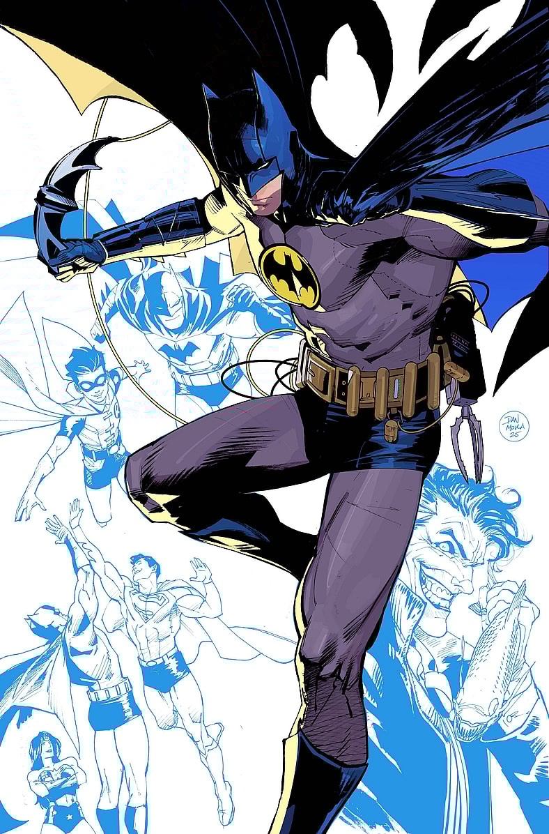 Batman begins his caped crusade on Dan Mora's variant cover to New History of the DC Universe Vol. 1 #2 (2025), DC