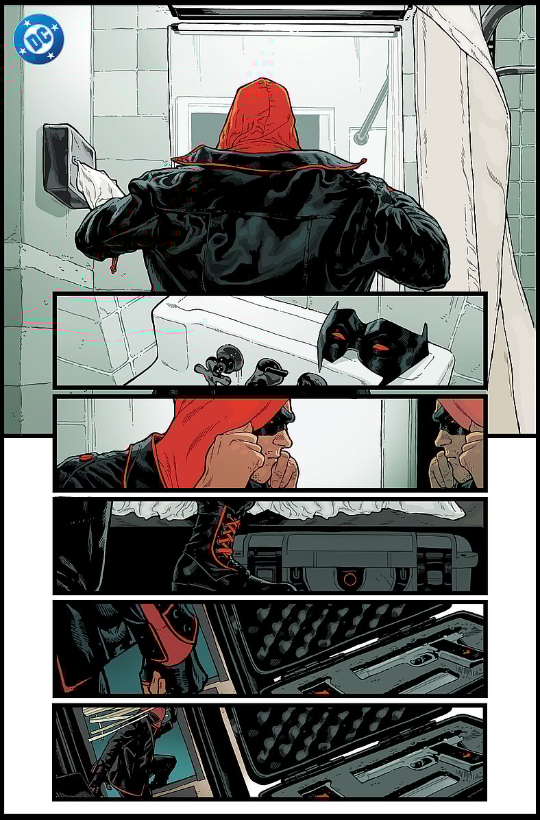 Jason Todd suits up in Red Hood Vol. 2 #1 (2025), DC. Words by Gretchen Felker-Martin, art by Jeff Spokes.