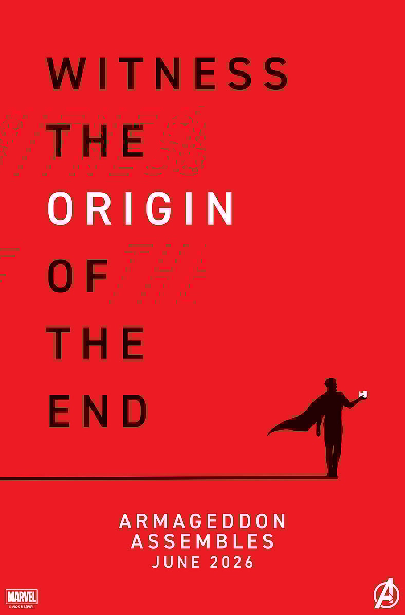A cloaked figure wields an Earth-6160 Origin Box on Chip Zdarsky's promotional image for Armageddon (2026), Marvel Comics