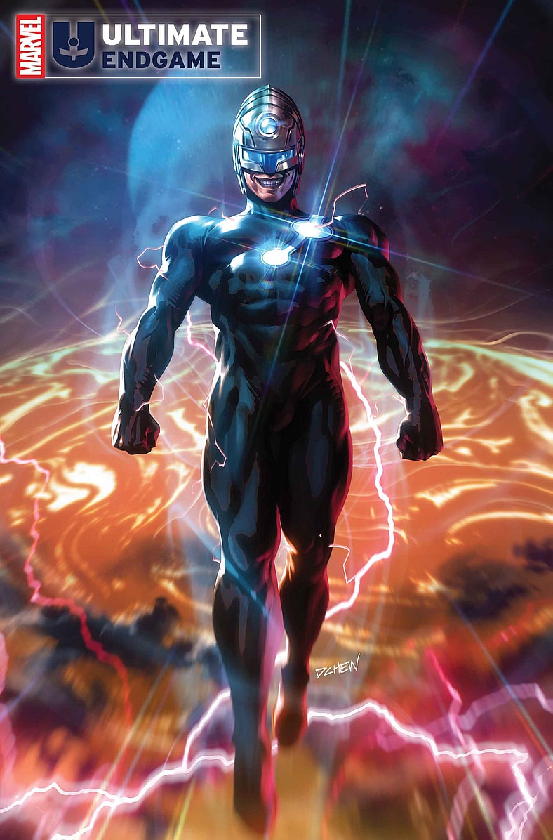 The Maker returns on Derrick Chew's foil variant cover to Ultimate Endgame Vol. 1 #1 (2025), Marvel Comics