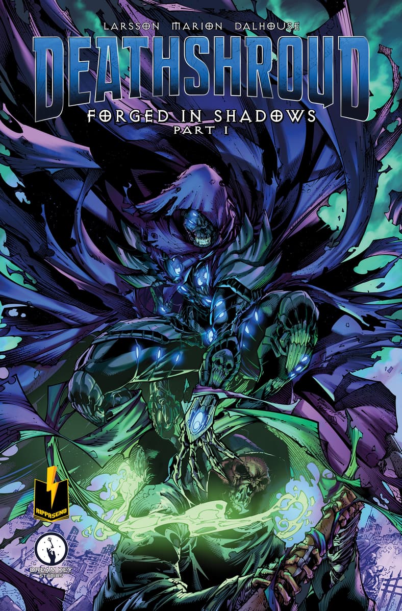 Humanity's champion stands renewed on Salvador Regla's cover to the hardcover edition of Deathshroud Vol. 1 #2 (2023), Dream Key Studios