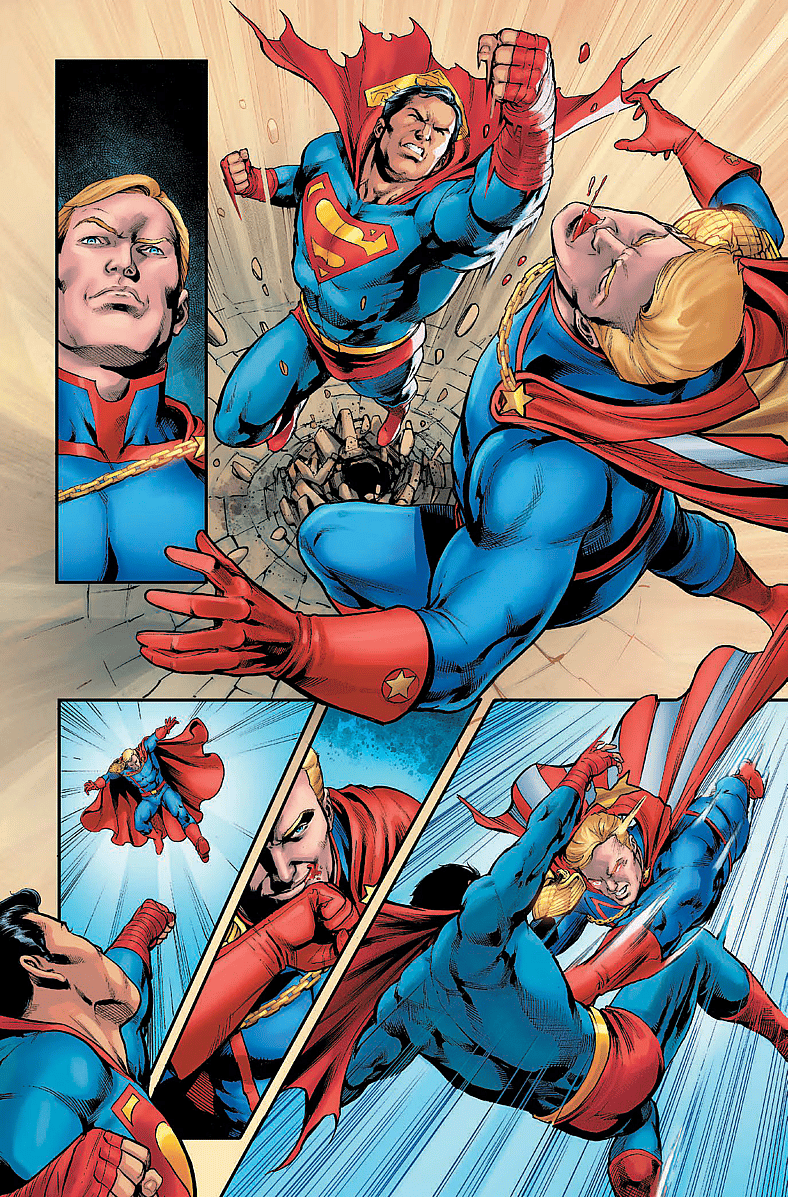 Superman makes quick work of Homelander in DC K.O.: Boss Battle Vol. 1 #1 (2026), DC. Words by Jeremy Adams, art by Ronan Cliquet, Carmine Di Gianddomenico, Kieran McKeown, and Pablo M. Collar, and Hi-Fi.
