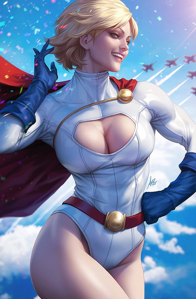 Kara Zor-L has got it, so she'll flaunt it, on Stanley 'Artgerm' Lau's variant cover to Power Girl Special Vol. 1 #1 (2025), DC Supergirl