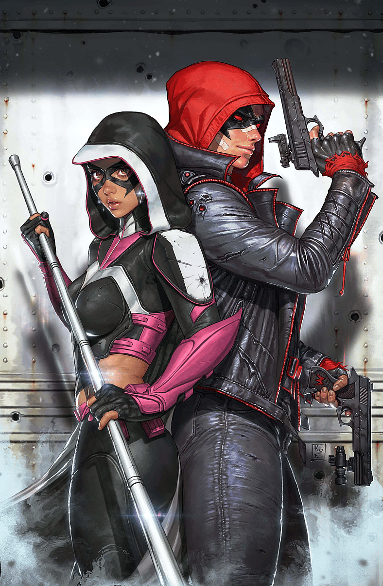Helena Bertinelli and Jason Todd find themselves unlikely allies on Kyuyong Eom's variant cover to Red Hood Vol. 1 #1 (2025), DC