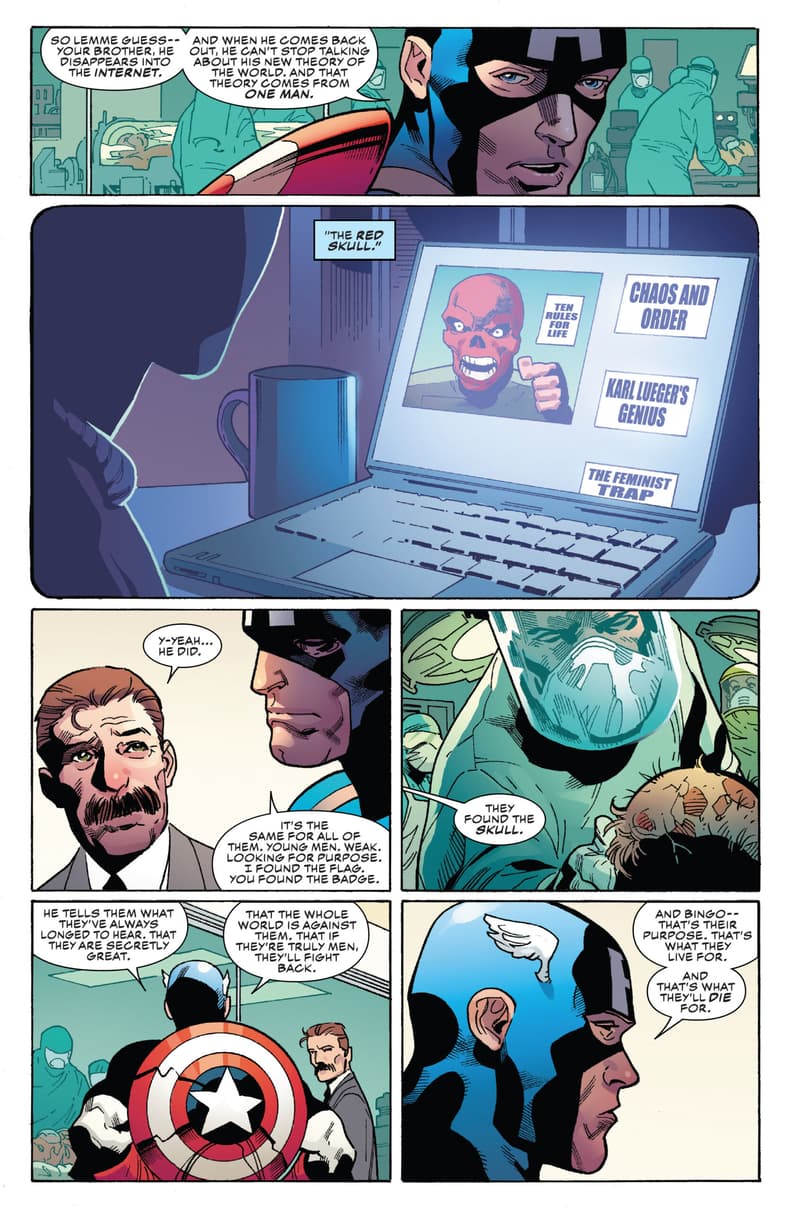 Ta-Nehisi Coates equates Jordan Peterson to Red Skull in Captain America #28 (2021), Marvel Comics