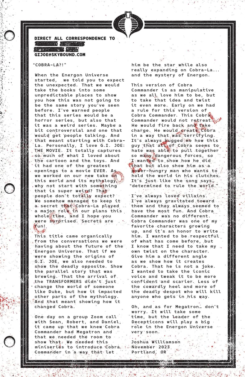Cobra Commander Issue #1 (2024), Image Comics