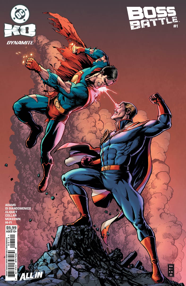 Superman and Homelander trade eye beams on Darick Robertson & Diego Rodriguez's variant cover to DC K.O.: Boss Battle Vol. 1 #1 (2025), DC