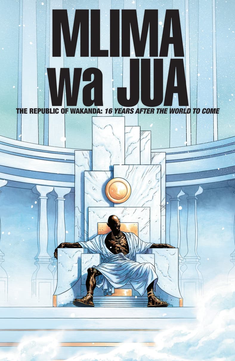 T'Challa finally goes to join his ancestors in Marvel Knights: The World To Come Vol. 1 #1 (2025), Marvel Comics. Words by Joe Quesada and Christopher Priest, art by Joe Quesada and Richard Isanove.
