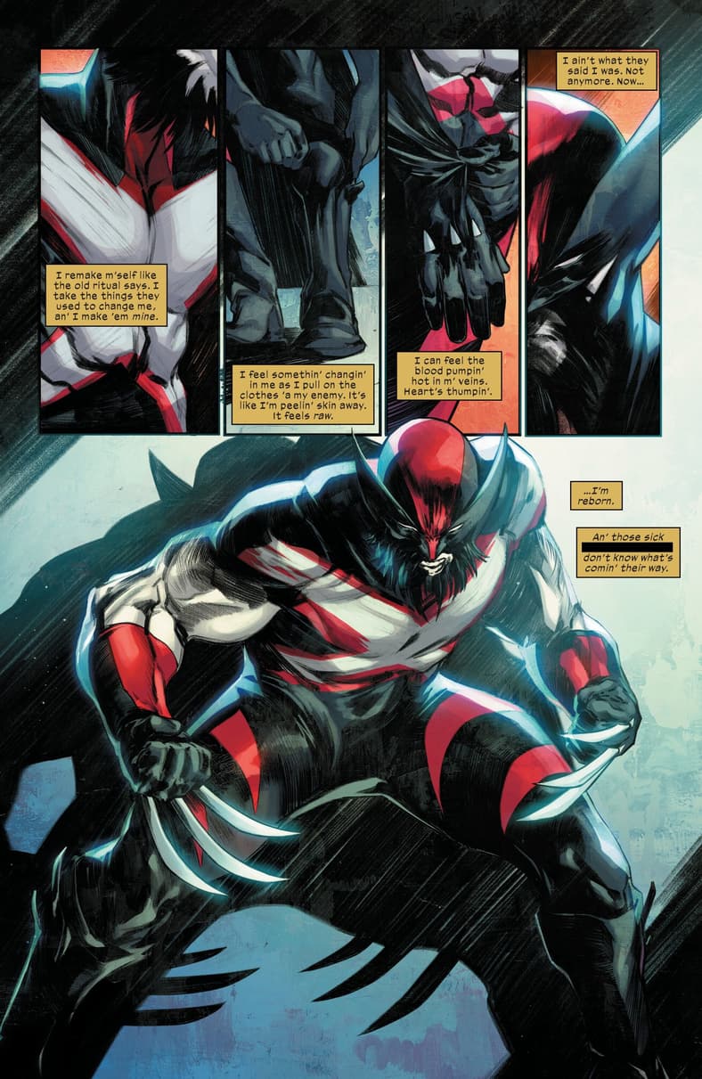 A newly clear-headed Logan readies himself for a fight against the Rasputins in Ultimate Wolverine Vol. 1 #8 (2025), Marvel Comics. Words by Chris Condon, art by Alessandro Cappuccio, Bryan Valenza, and Cory Petit.
