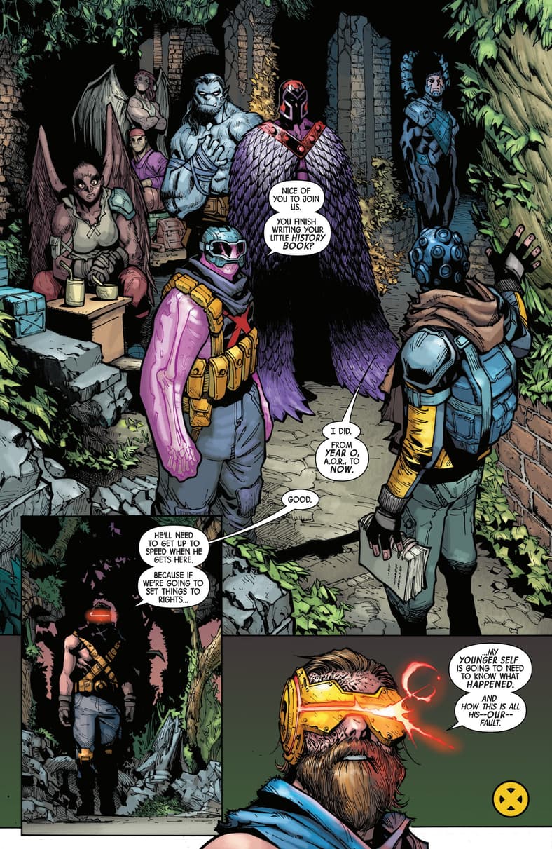 The last remnants of the X-Men prepare to take the fight to Doug Ramsey in X-Men: Age of Revolution Vol. 1 #0 (2025), Marvel Comics. Words by Jed MacKay, art by Humberto Ramos, Victor Olazaba, Edgar Delgado, and Joe Caramagna.