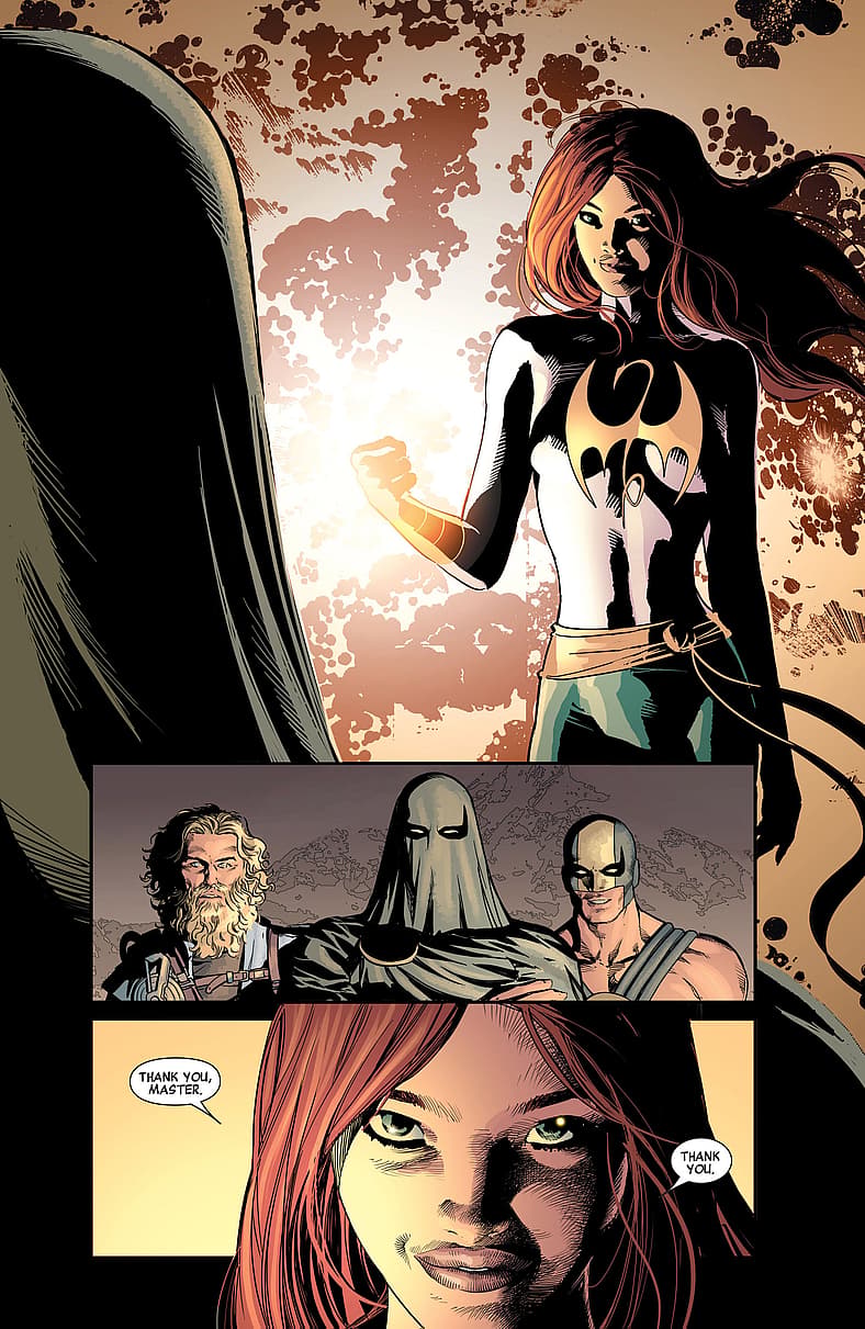 Fongji Wu proves worthy of Shou-Lao's power in New Avengers Vol. 2 #26 (2012), Marvel Comics