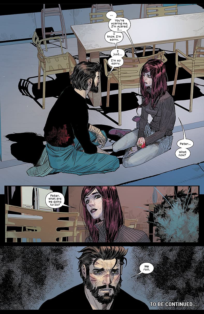 Peter shares his fears with Mary-Jane in Ultimate Spider-Man Vol. 3 #14 (2025), Marvel Comics