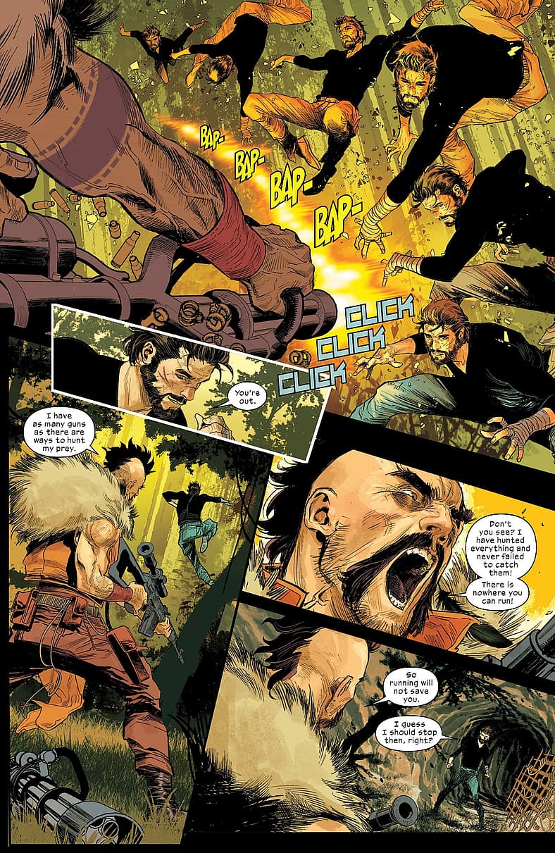 Kraven annoyed with Peter's agility in Ultimate Spider-Man Vol. 3 #14 (2025), Marvel Comics