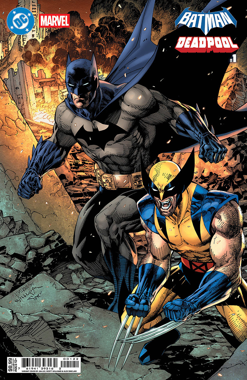 The two halves of Darkclaw reunite on Jim Lee's variant cover to Batman/Deadpool Vol. 1 #1 (2025), DC/Marvel Comics