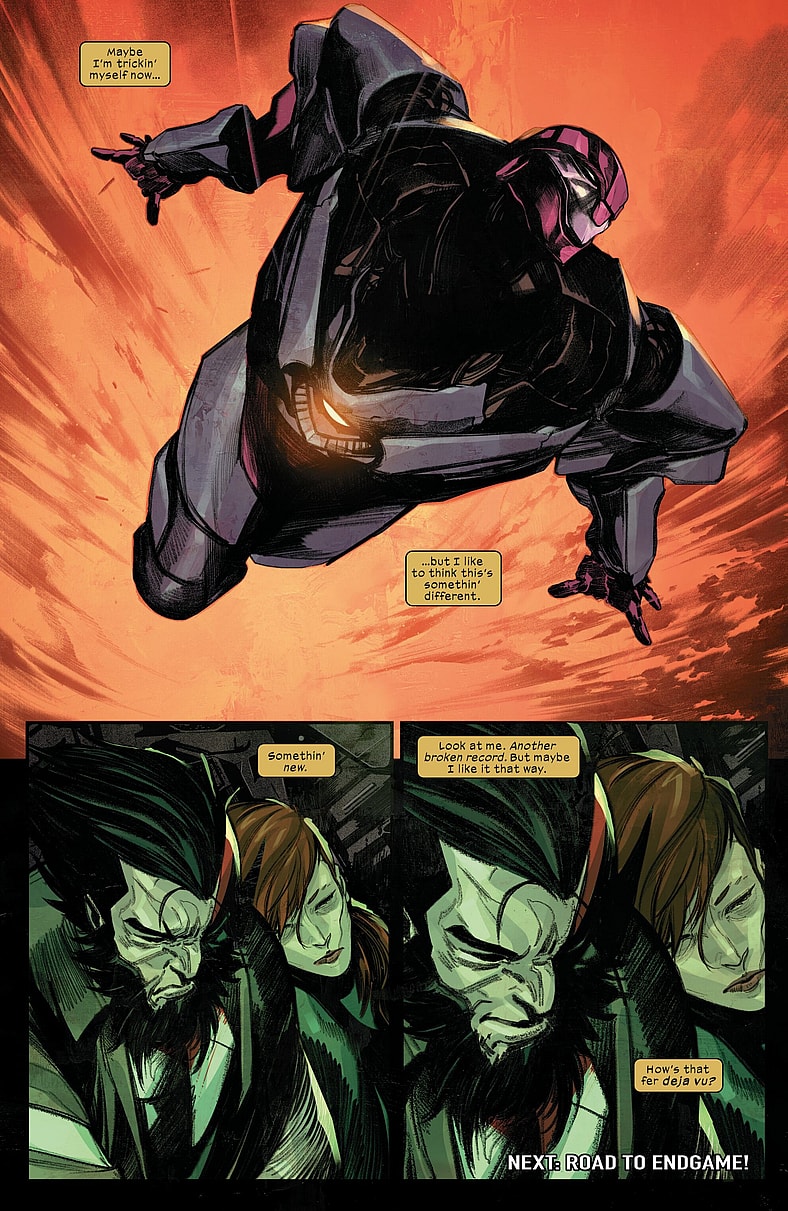 The Winter Soldier steals away from Moscow with a now safe-and-sound in Ultimate Wolverine Vol. 1 #12 (2025), Marvel Comics. Words by Chris Condon, art by Alessandro Cappuccio, Bryan Valenza, and Cory Petit.