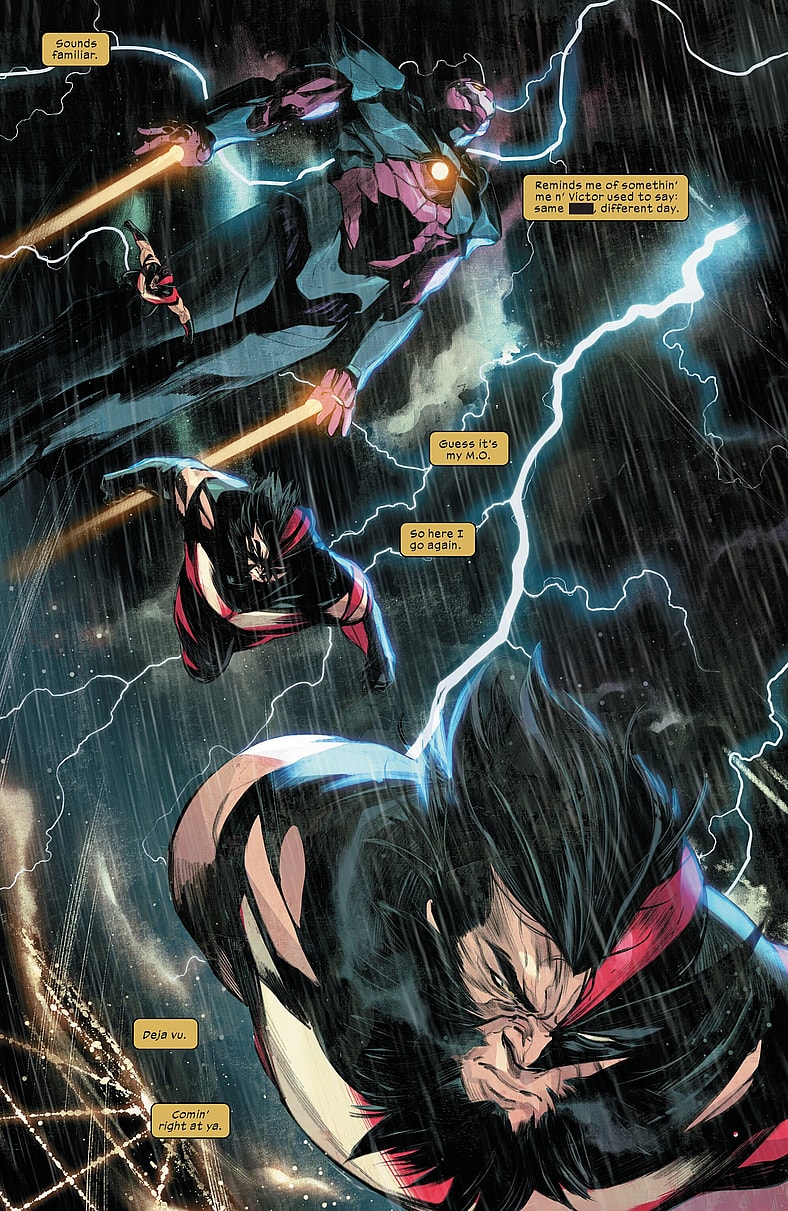 Logan takes the fight directly to the Rasputin regime in Ultimate Wolverine Vol. 1 #12 (2025), Marvel Comics. Words by Chris Condon, art by Alessandro Cappuccio, Bryan Valenza, and Cory Petit.