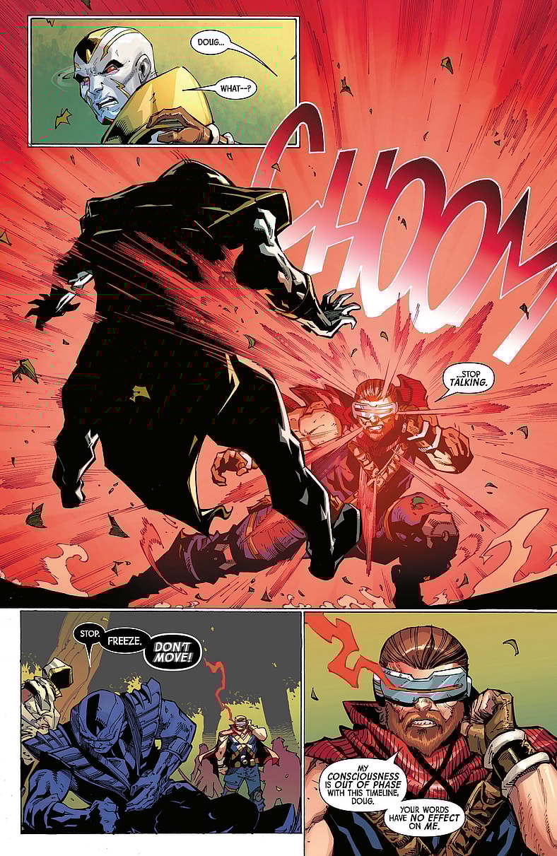 Cyclops tells Doug Ramsey to take a seat in X-Men: Age of Revelation Finale Vol. 1 #1 (2025), Marvel Comics. Words by Jed MacKay, art by Ryan Stegman, Netho Diaz, JP Mayter, Marcio Menyz, and Clayton Cowles.
