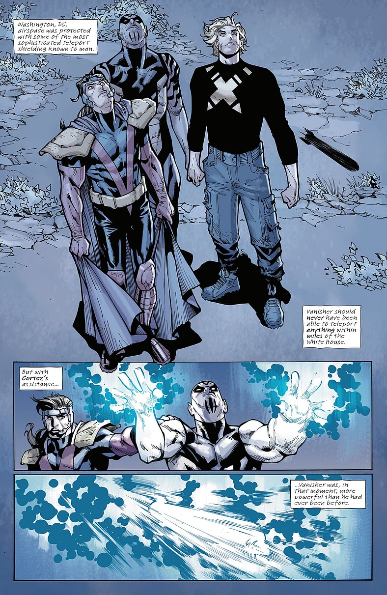 Xorn recalls the day Doug Ramsey stood up to the US government in X-Men: Age of Revolution Vol. 1 #0 (2025), Marvel Comics. Words by Jed MacKay, art by Humberto Ramos, Victor Olazaba, Edgar Delgado, and Joe Caramagna.