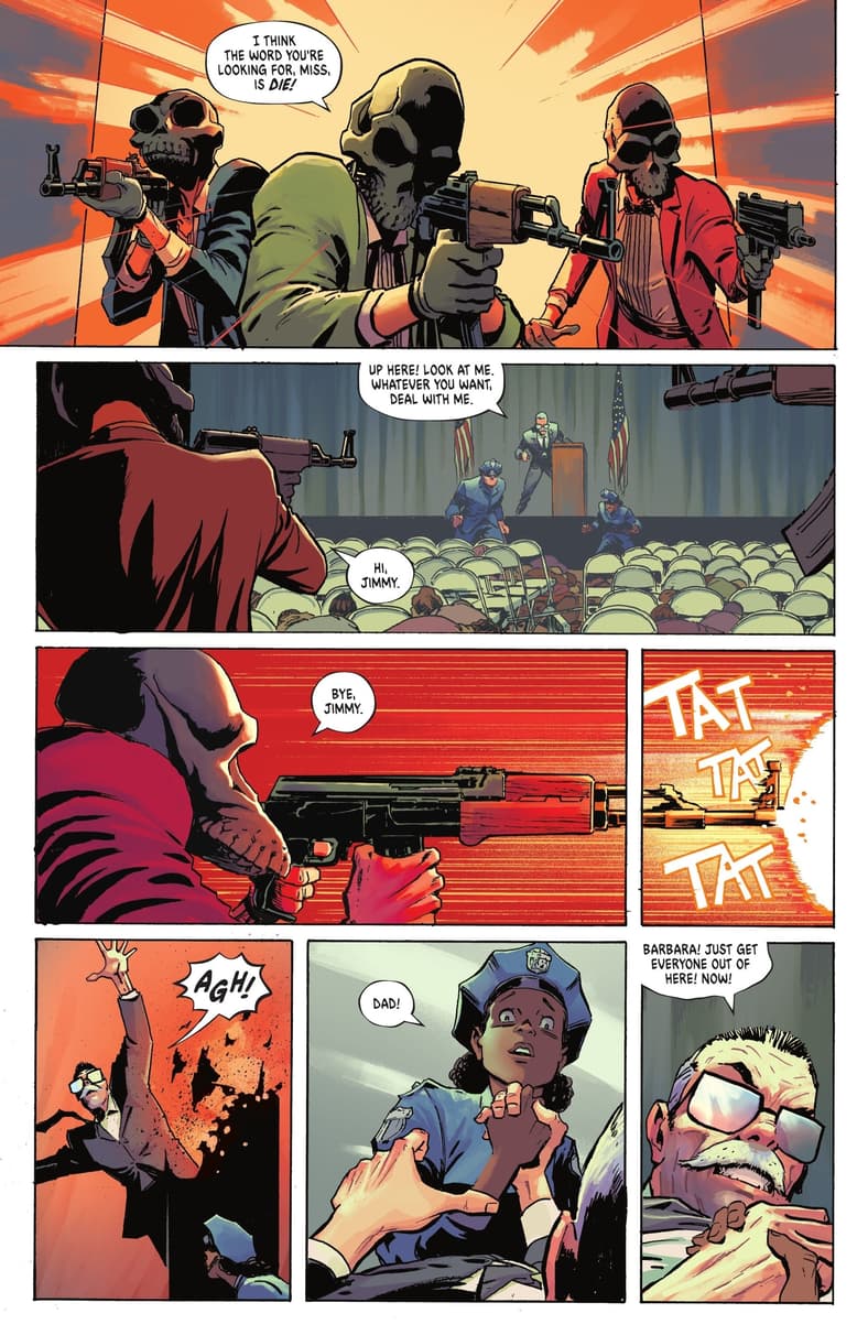 Jim and Barbara Gordon caught in crossfire in Absolute Batman Vol. 1 #1 The Zoo, Part One of Five