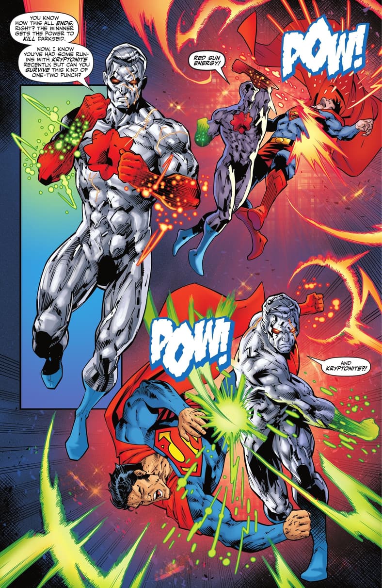 Captain Atom delivers a nuclear beatdown to the Man of Steel in DC K.O.: Superman vs. Captain Atom Vol. 1 #1 (2025), DC. Words by Joshua Williamson, art by Sean Ikaakse, Patricia Mulvihill, and Dave Sharpe.