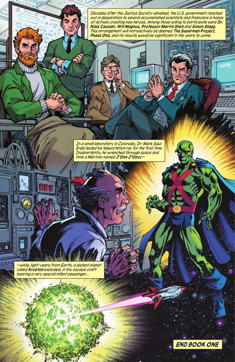 Barry Allen recounts the start of the Modern Age in New History of the DC Universe Vol. 1 #1 (2025), DC. Words by Mark Waid, art by Todd Nauk, Jerry Ordway, Matt Herms, John Kalisz, and Todd Klein.