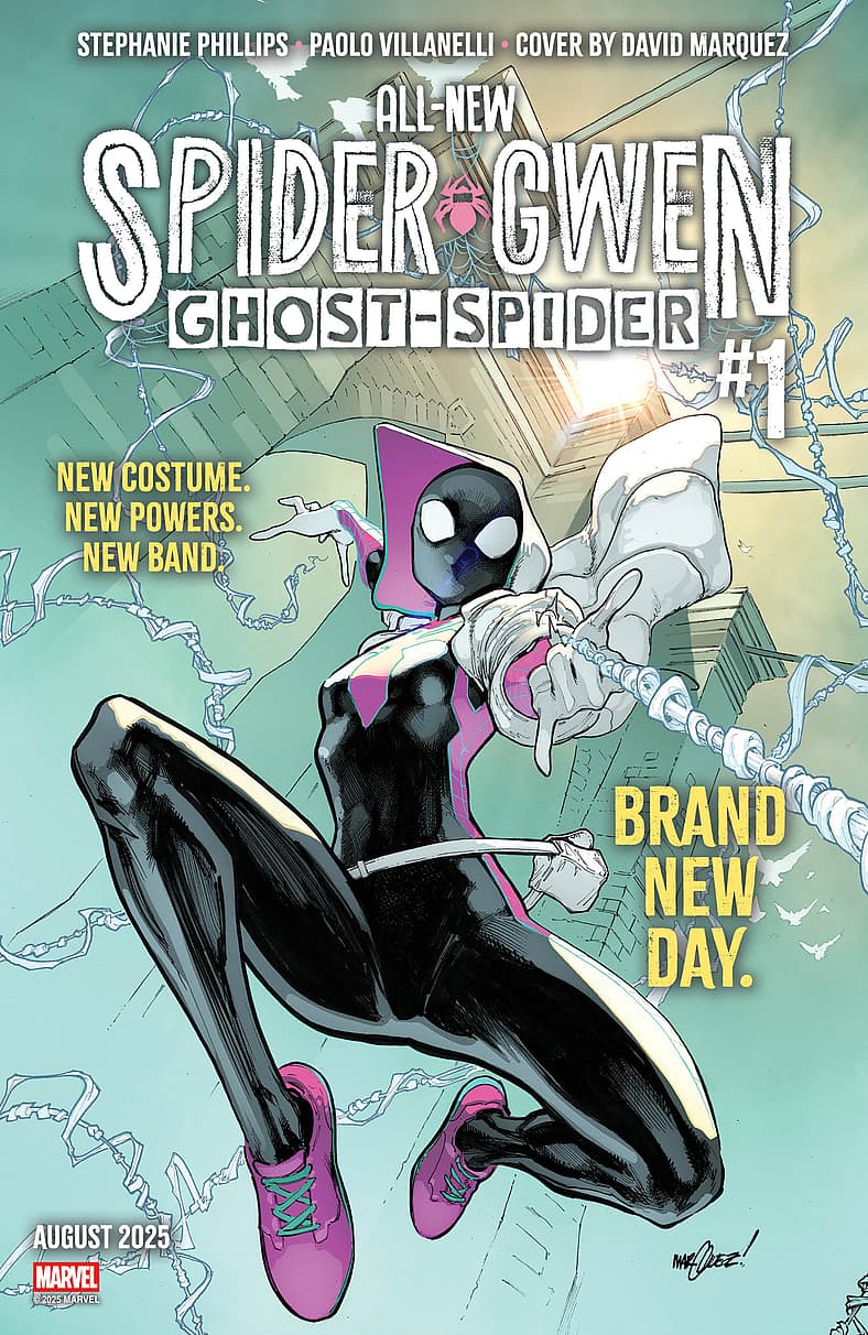 Gwen Stacy dons a brand new costume on David Marquez's cover to All-New Spider-Gwen Vol. 1 #1