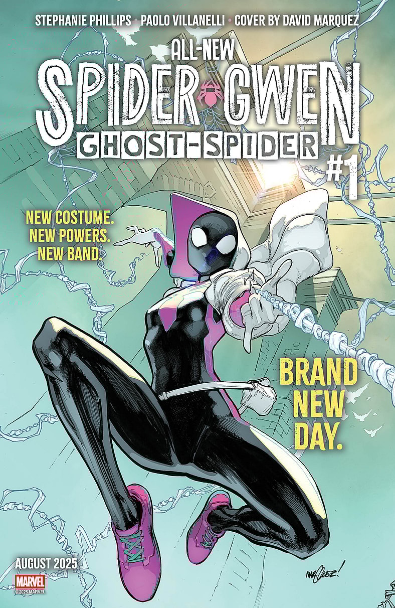 Gwen Stacy dons a brand new costume on David Marquez's cover to All-New Spider-Gwen Vol. 1 #1 (2025), Marvel Comics