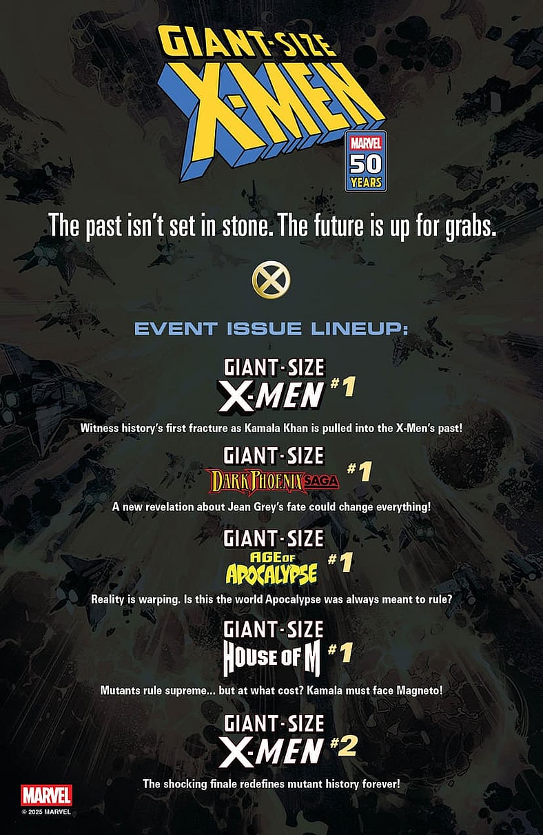 Marvel Comics unveils the checklist for their 'Giant-Size X-Men' event.