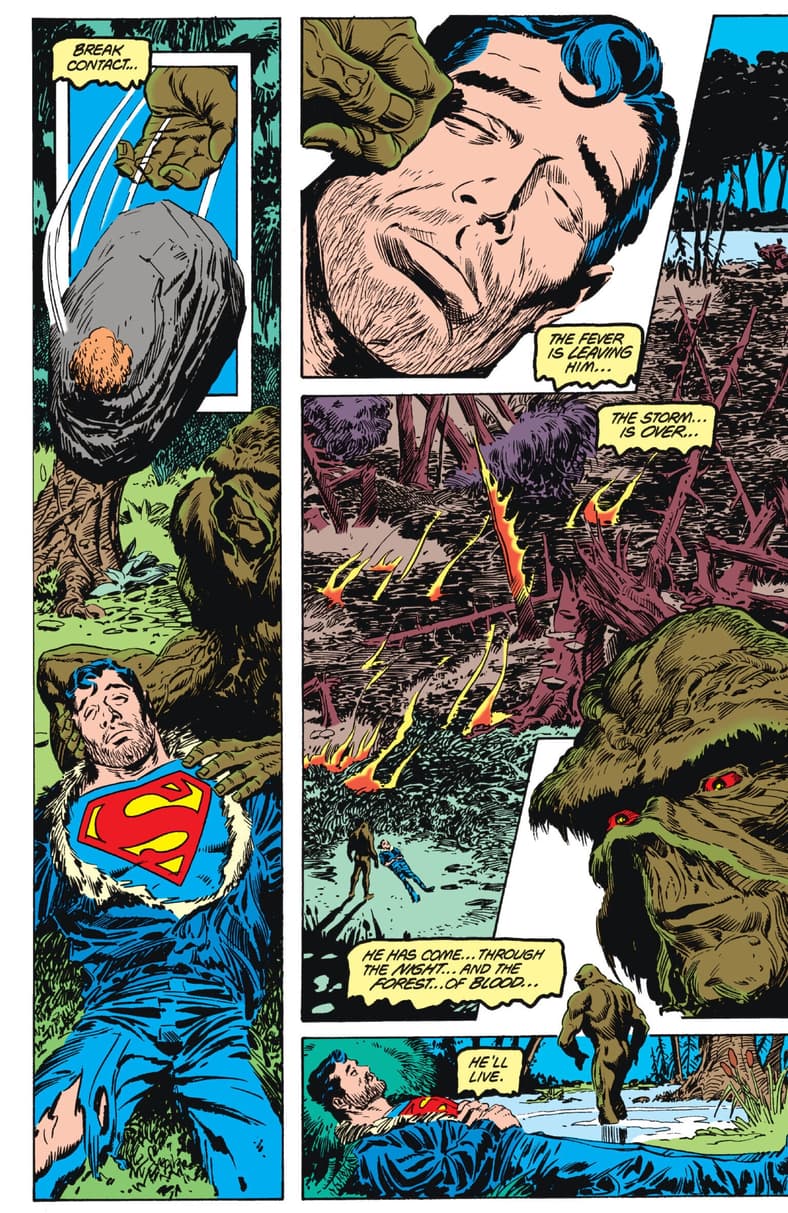Swamp Thing saves Superman's life in The Saga of the Swamp Thing Vol. 2 #24 (1984), Marvel
