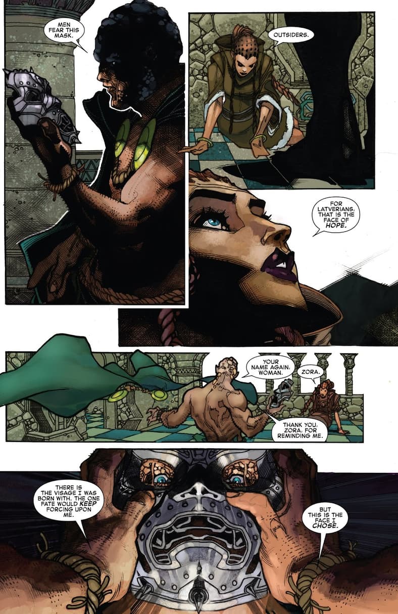 Victor Von Doom finds his Laterverian pride rekindled in Fantastic Four Vol. 6 #1 "Signal in the Sky" (2018), Marvel Comics. Words by Dan Slott, art by Simone Bianchi, Marco Russo, and Joe Caramagna.