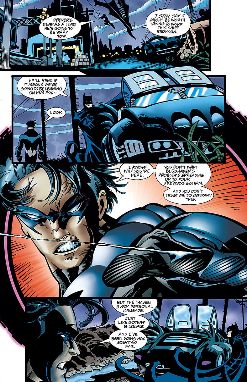 Nightwing tells Batman to let him protect Blüdhaven his way in Nightwing Vol. 2 #14 (1997), DC