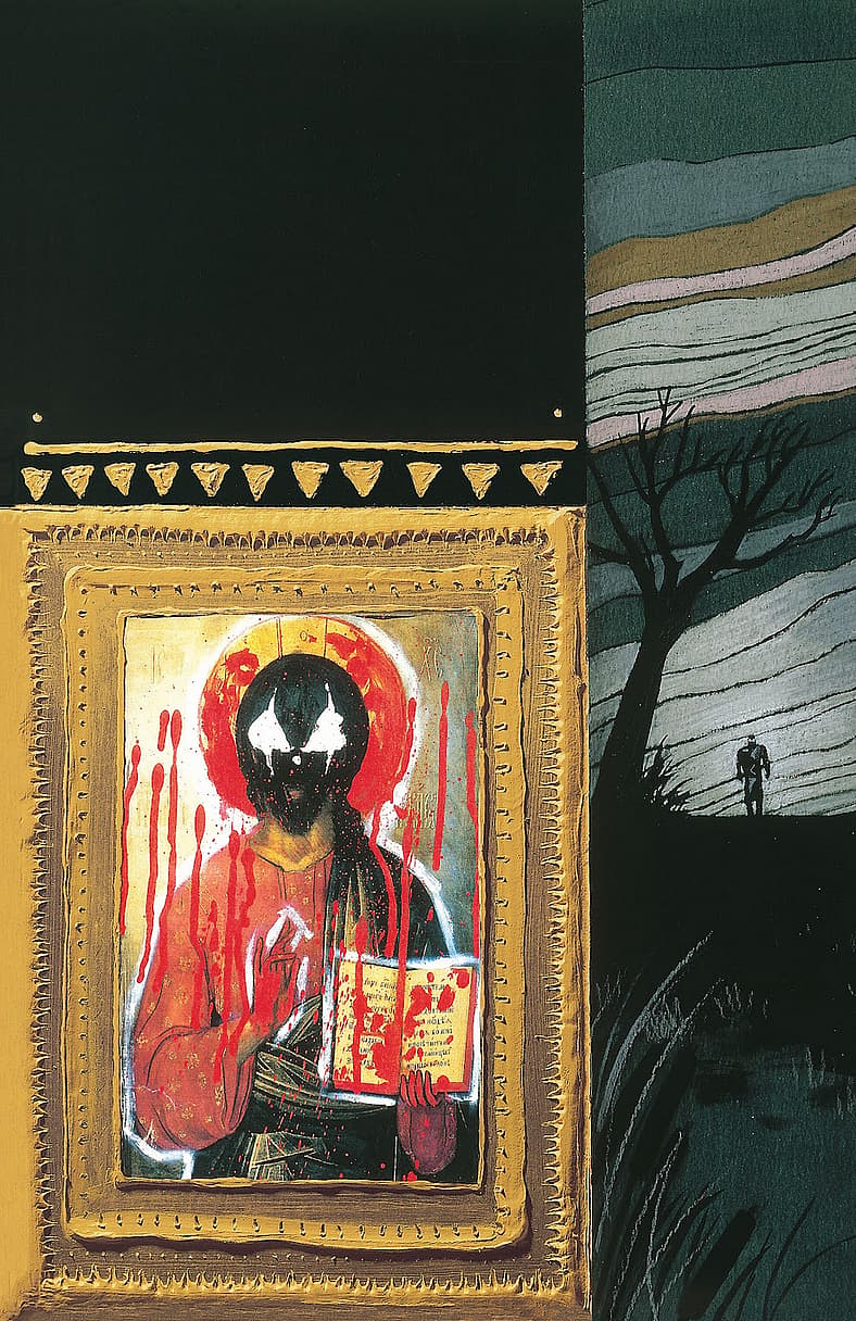 Religious form of Grendel on cover of Grendel Tales: Devil's Hammer Vol. 1 #1 (1994), Dark Horse