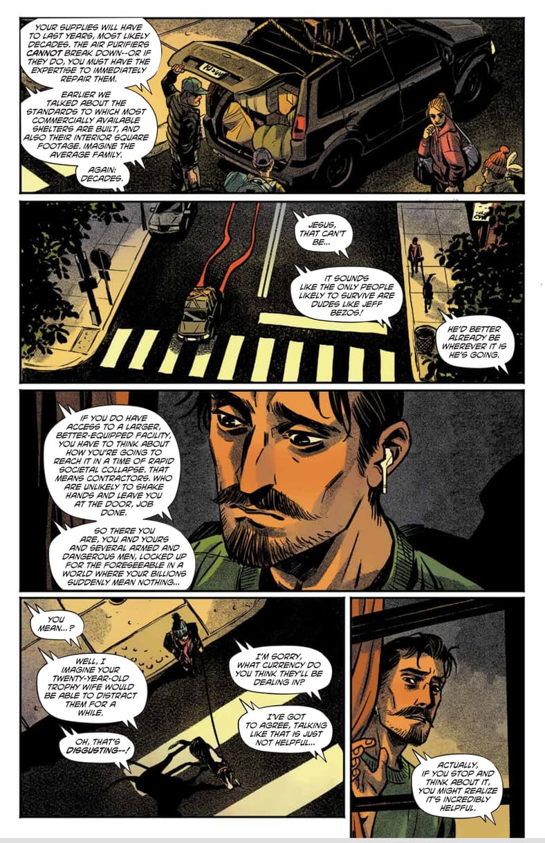 It's all about to hit the fan in The War (2025). Words by Garth Ennis. Art by Becky Cloonan. BOOM! Studios.